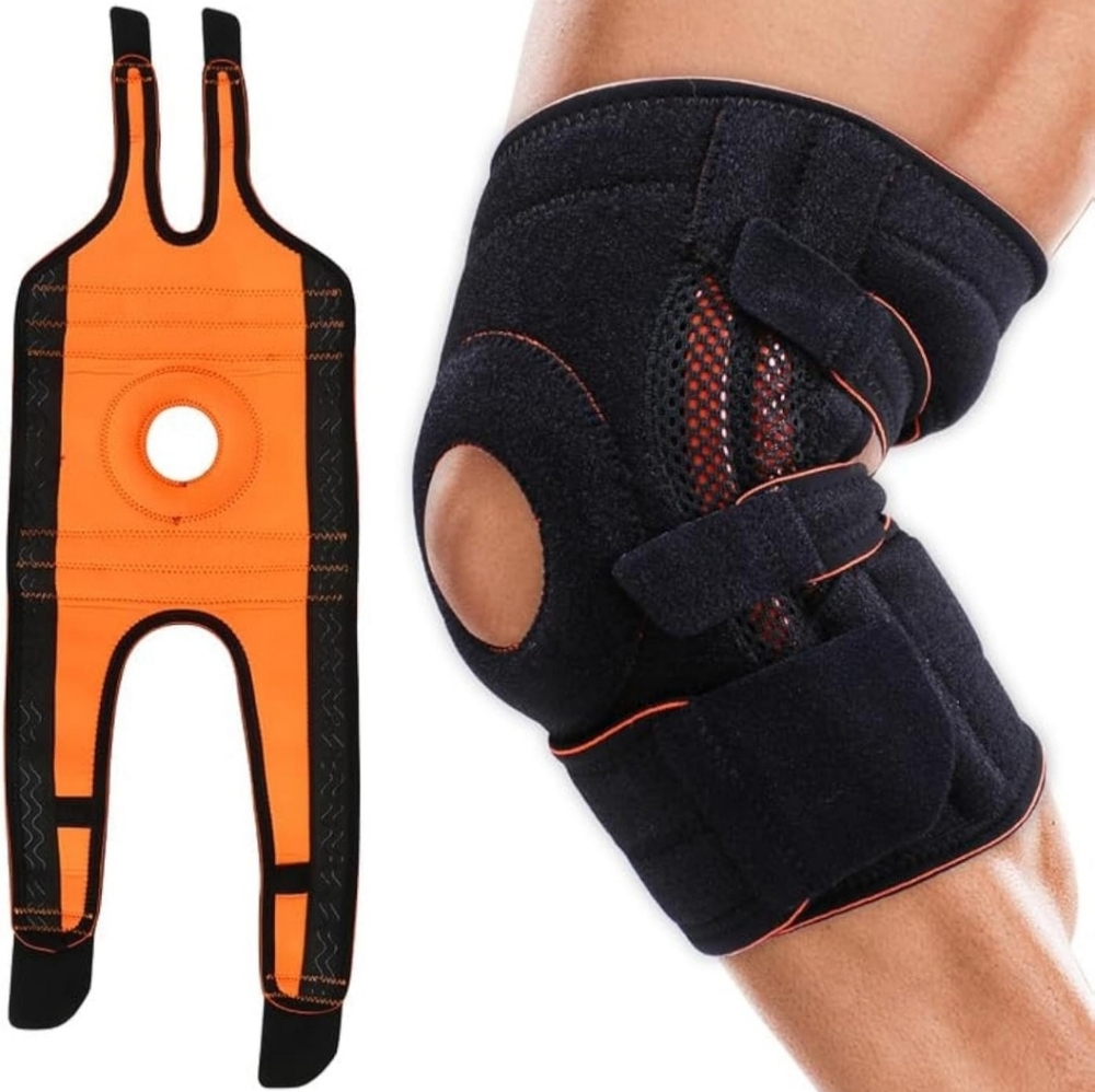 Knee Brace Support with Side Stabilizers & Patella Gel Pad, Adjustable One Size
